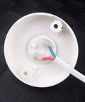 E27 Hanging Light Cord With On Off Switch White Socket 9.2 Ft Wire 2 Prong US Plug base showing blue and red wires
