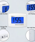 2 Pack Plug In Volt Meter With Flat US Plug 80 To 300V LCD Digital Voltmeter For Household Outlets, white plastic, blue display