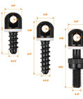 Built Tough 6 Piece Sling Swivel Studs Set With Wood Screw Mount Kit Including 1/2 3/4 And 7/8 Inch Sizes for rifle shotgun.