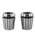 Premium 9-Piece Spring Collet Set 2-20mm For CNC Milling And Lathe With High Precision showing two steel collets for tool holding.