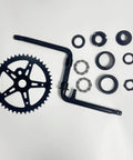 2 Inch Cup Bike Bottom Wide Pedal Crank Kit With 44T Sprocket, 165mm Crank Arm, One Piece Crank Kit components layout