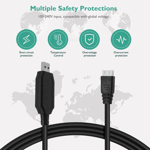 Charger Cable Compatible With Water Gel Ball Bead Blaster SRB1200 SRB400 AEG Style Power Supply Adapter with XH 3P Plug