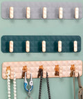 Heavy Duty No Drill Wall Coat Hooks Frosted Nordic Look in three colors with accessories hanging firmly on sturdy holders.