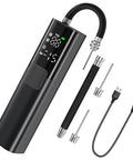 Electric Ball Pump With No Fuss Inflation And Deflation, Accurate Pressure Gauge, Four Preset Modes, accessories shown