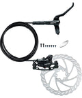 AZURTEK MTB hydraulic disc brake set with 160mm rotor and aluminum lever, hose and hardware.