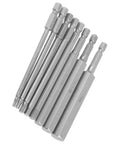 Ultimate 8 Pc Hex Screwdriver Bits Set With Rock Hard S2 Alloy Steel Magnetic Tips And 100mm Length For Electric Drill And Hand Tools, 8-piece hex bits