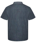 Men's Short Sleeve Chef Jacket Gray Breathable Kitchen Work Uniform Durable Restaurant Coat Sweat Wicking Culinary Staff Apparel Built Tough For The Daily Grind - Back view showing short sleeves.