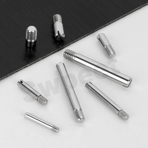Pro Grade 48 Pcs M4 Dowel Pin Kit With Slotted Pins In 6 Sizes M4x6/10/16/20/25/30mm, 304 Stainless Steel External Thread Pins