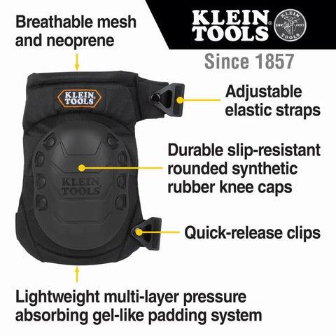 All Day Comfort Hinged Gel Knee Pads With Slip Resistant Rubber Caps, Quick Release Clips And Adjustable Straps