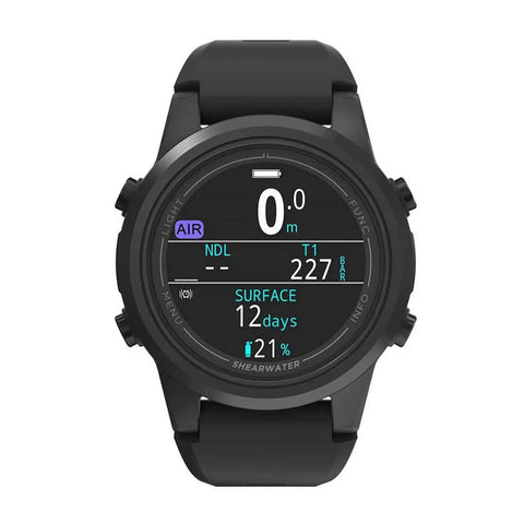Pro Grade Air Integrated Dive Computer With Dual Tank Transmitters, Tern TX Model, ultra bright full color display showing dive data.