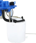 OE Level Fuel Pump Module Assembly With Precision Float Gauge for Plug And Play Installation, showing blue top and white body.