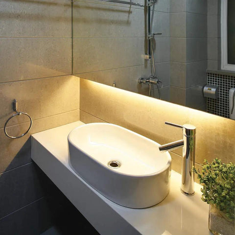LED Dimmer Power Driver For Under-Cabinet Lighting With Removable AC Cord, 20W Gray, illuminating bathroom counter