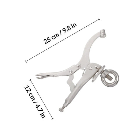 Heavy Duty Drill Press Locking Pliers Clamp for Stable Woodworking Fixation with dimensions 25cm x 12cm in metal