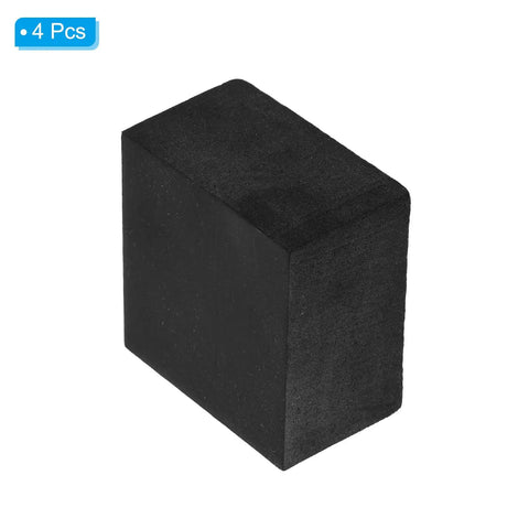 Heavy Duty Rubber Anti Vibration Pads To Kill Equipment Rattles And Noise With These Square Isolation Mats, 50x50x30mm, black rubber.