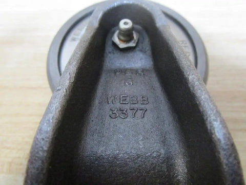 Close-up of 3377 Trolley Crane Wheel Hoist With 3 Inch Wheel Diameter, durable industrial wheel, PN 3377, for heavy-duty lifting