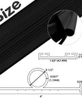 Heavy-Duty Garage Door Bottom Seal Kit With Pre-Drilled Aluminum Track dimensions and detailed view black 16 ft.
