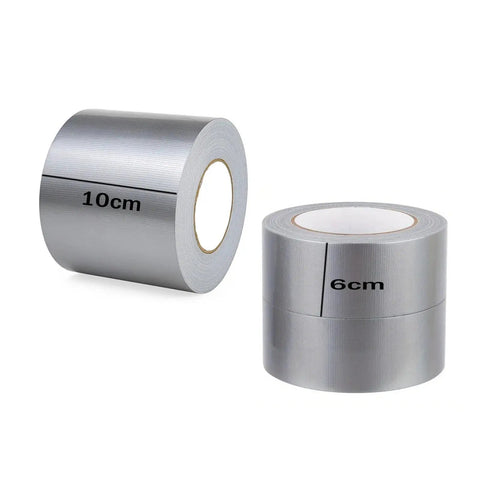 Super Strong Silver Cloth Duct Tape With Rock Solid Adhesive Grip, 10cm and 6cm rolls for sealing and repairs.