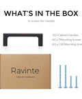What's in the box for 30 Pack Solid 3 Inch Square Cabinet Handles Boss Look Oil Rubbed Bronze Drawer Pulls with screws and packaging