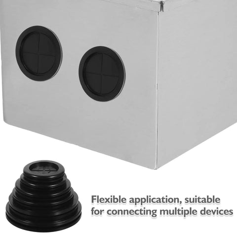 Double Sided Rubber Cable Grommet Kit For Desk Cable Holes, 12 Pack Black Round Hole Seals on desk panel