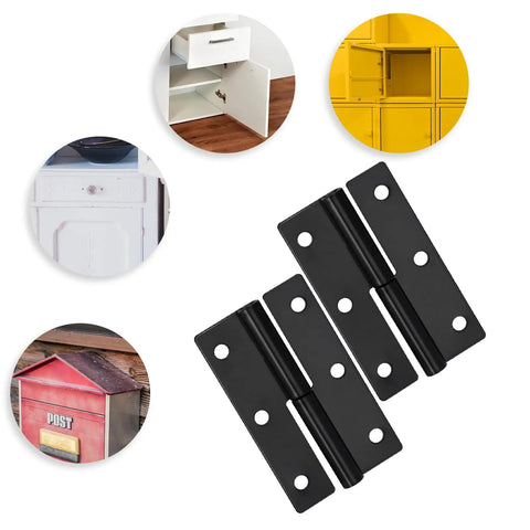 No Sweat Quick Swap Heavy Duty Black Lift Off Hinges 2 Pack Rustproof Stainless Steel Detachable Split Hinges For Cabinet Doors image.
