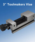 Heavy Duty Three Inch Toolmakers Vise With Dead On Precision Ground Jaws For Milling And Drilling Machines side view showing the screw mechanism.