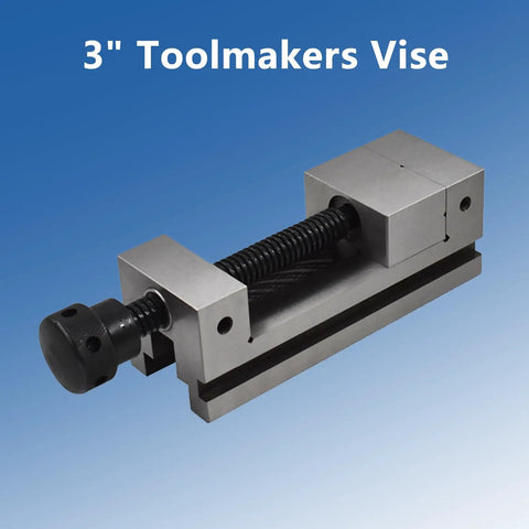 Heavy Duty Three Inch Toolmakers Vise With Dead On Precision Ground Jaws For Milling And Drilling Machines side view showing the screw mechanism.