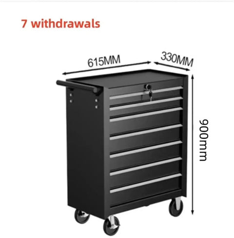 Heavy Duty Rolling Tool Chest With Seven Deep Drawers For Mobile Auto Repair and road ready storage, 615MM wide, 900MM tall.