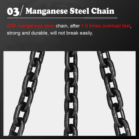 Heavy Duty Workhorse Two Leg Chain Sling With Grade Eight Hooks For Real World Industrial Lifting Custom Length Up To Thirty Ton Capacity For Warehouse Rigging