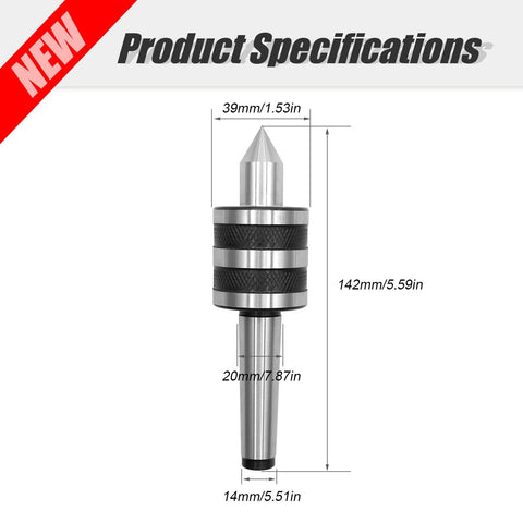 2MT Morse Taper Live Center 60 Degree With Triple Bearing Design For Lathe And CNC Work product specifications image