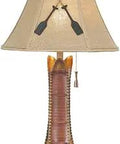 Table Lamp Set In Canoe Finish, 30 Inch Tall With Burlap Shade, Cream Color, Set Of 2, 75 Watt Max, Cozy Coastal Rustic Lighting For Living Room Or Desk