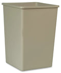 Heavy-Duty 35 Gallon Square Trash Can For Offices, Mailrooms, Classrooms And High-Traffic Areas Gray Waste Container Built Tough