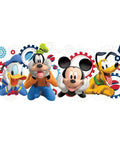 Mickey Mouse Clubhouse Capers Giant Peel And Stick Wall Decals For Kids Room Easy To Apply And Repositionable 39 Inch Wide By 16.75 Inch High Disney Character Wall Decor featuring Donald, Goofy, Mickey, and Pluto with gears