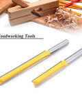 Two Piece Extra Long Straight Router Bit Set With One Quarter Inch Shank, Double Flute Grooving Bits For Trimming And Milling