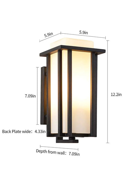 Outdoor Exterior Wall Sconce Lantern Go To Porch Lighting Weatherproof And Rust Resistant Black Finish With Frosted Glass
