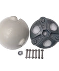Badass 3 Piece Wind Turbine Blade Screw Kit with Stainless Steel Nuts Heavy Duty Hub Center Cap Fits 135mm Horizontal Systems, includes cap and screws.