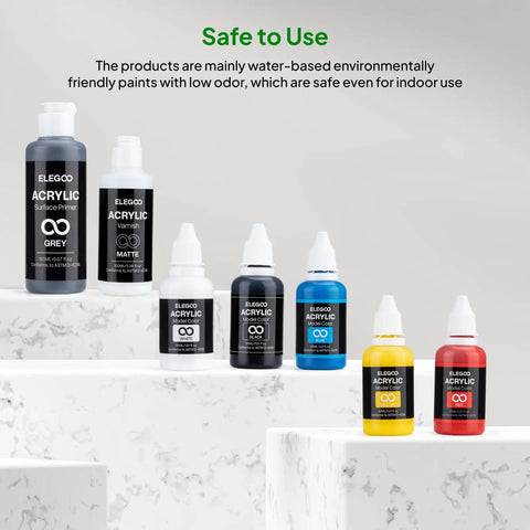 All In One 3D Printing Miniatures Painting Kit With Premium Paints, Finishing Tools, Coloring Implements, And Protective Gear bottles