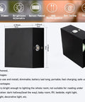 Rechargeable Wireless LED Wall Lamp With Touch Switch Two Pack Black 6000K Sconce Lights No Fuss For Bedroom Hallway cordless design