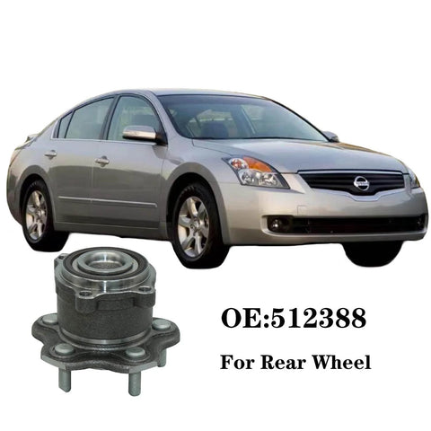 Rear Wheel Bearing And Hub Assembly For Nissan Altima 2007 2018 Maxima 2009 2019 Murano 2015 2016 Pathfinder 2013 2019 5 Lug With ABS Direct Fit Replacement Premium Quality Guaranteed shown with car