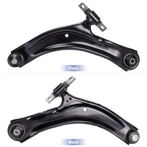 Nissan Rogue Front Lower Control Arms With Ball Joints Pair For 2008 Through 2013 2.5L SUV heavy-duty steel front and back views