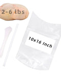 10x16 Inch Poultry Shrink Bags Pack Of 100 With Freezer Safe Heat Shrink For Chicken Includes 100 Zip Ties And All Natural Anti Caking Powder To Prevent Bag Sticking, 10x16in bag with chicken and ties