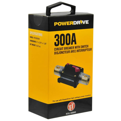 Beefy 300 Amp High Current Circuit Breaker With Push Button Reset And Kill Switch For Power Inverters, packaging view