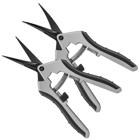 Six Point Five Inch Pruning Shears Set, Two Pack Garden Scissors With Stainless Steel Blades, Ergonomic Handles, Rust Resistant