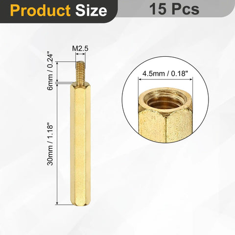 Heavy Duty Brass Hex Standoff Screw Set Providing A Slick Male To Female Thread Structure Crafted For Drone Quads Computers And Motherboards, 30mm M2.5 size