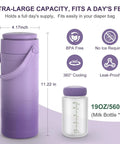 Portable Breast Milk Cooler Bottle With Touch Temp Display And Color Coded Safety Alert For Travel Keep Your Liquid Gold Straight Up Safe And Chilled No Fuss For Mom Life, purple, BPA free, 11.22 in tall.