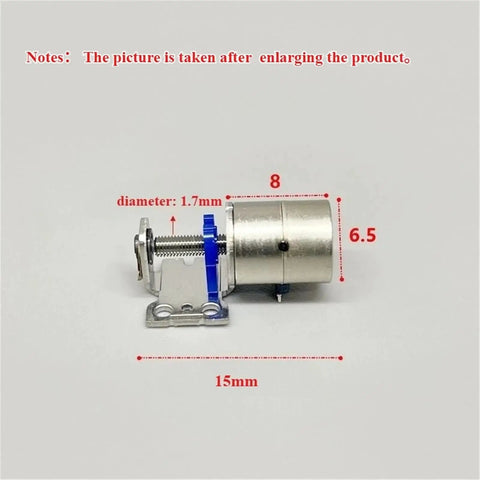 Precision Machined 6mm Stroke Linear Actuator Stepper Motor Featuring Hella Smooth Screw Slide Design With 2 Phase 4 Wire Build And 25 Ohm Coil Rating For Rock Solid Pump Assembly Drives, showing motor dimensions.