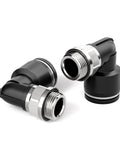 Beefy Heavy Duty Pneumatic Male Elbow Push To Connect Fittings 10mm Tube Outer Diameter To Three Eighths Inch BSP 90 Degree