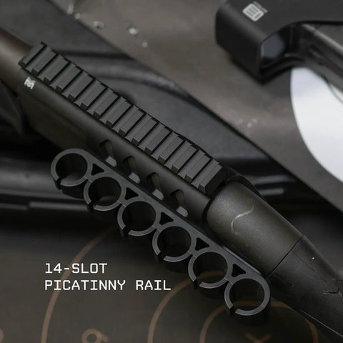 Side Saddle Shotgun Shell Holder V2 For 12 Gauge Remington 870 TAC14 And 1100 Series Shotguns Six Shell Capacity