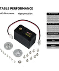 Heavy Duty 30KG 12V High Torque Servo With 360 Degree Continuous Rotation And Magnetic Encoder, Programmable Digital Servo With Controller For RC Cars, Robotic Arms, And Industrial Projects, black servo with mounting hardware