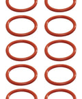 Red silicone O-rings, 1-1/4 in ID, 1-1/2 in OD, 1/8 in cross-section, pack of 12