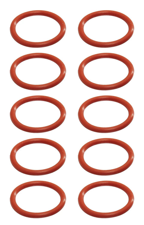 Red silicone O-rings, 1-1/4 in ID, 1-1/2 in OD, 1/8 in cross-section, pack of 12